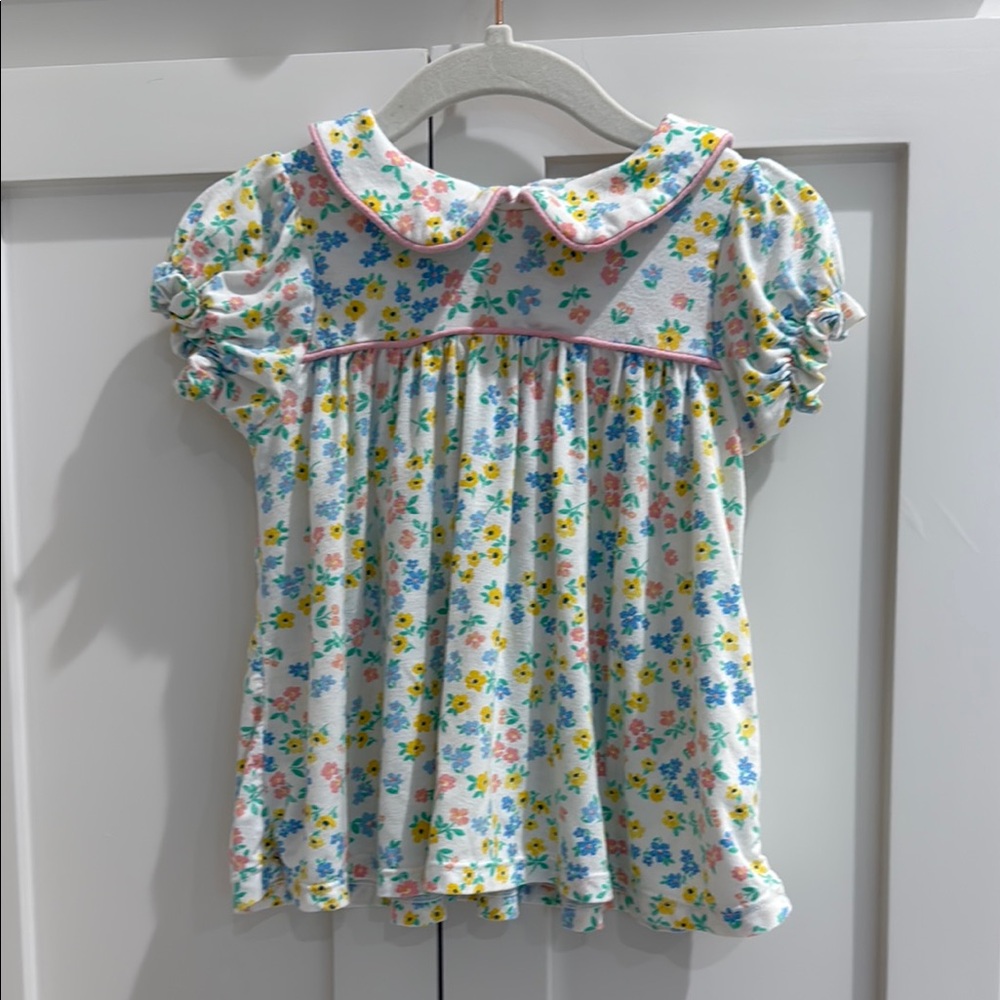 Angel Dear Classic Puff Sleeve Baby Doll Dress in Caroline’s Calico 6-12M